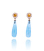 W. de Vaal Earrings with diamond and topaz 14 crt gold