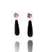 W. de Vaal Earrings with Spinel and Onix 14 crt gold