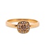 W. de Vaal 14 krt. rosegouden ring met chocolate diamant