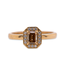 W. de Vaal 14 krt. rosegouden ring met chocolate diamant