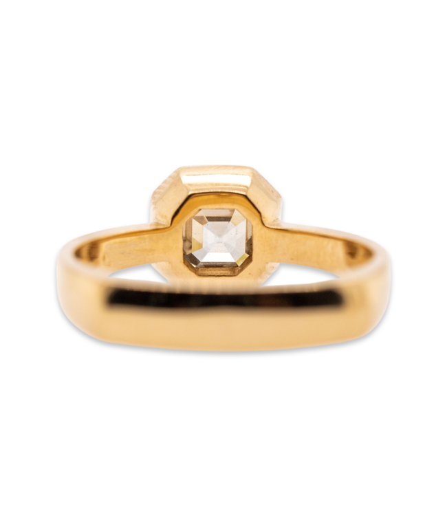 W. de Vaal 14 krt. Gelbgoldring mit Schokoladendiamant