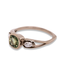 W. de Vaal 14 krt. white gold ring with green sapphire and diamond