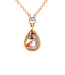 W. de Vaal 14 krt. rosegoud collier met roosdiamant