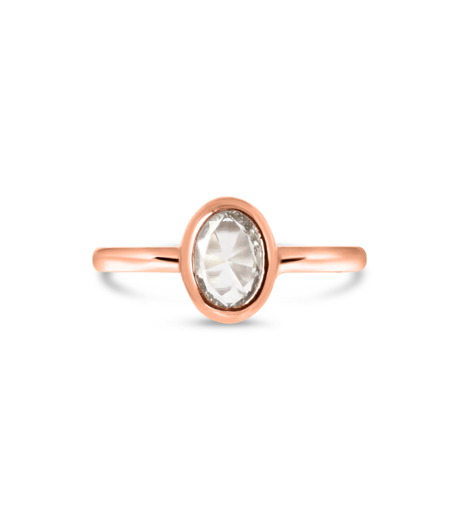 W. de Vaal 14 krt. Rotgoldring mit Diamant