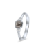 W. de Vaal 14 krt. white gold ring with diamond