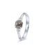W. de Vaal 14 krt. witgouden ring met diamant