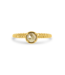 W. de Vaal 14 krt. yellow gold pearl wire ring with diamond