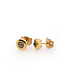 W. de Vaal 14 krt. yellow gold ear studs with diamonds