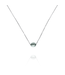 W. de Vaal 14 krt. witgoud collier met diamant