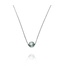 W. de Vaal 14 krt. witgoud collier met diamant