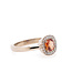 W. de Vaal 14 krt. white gold ring with corundum and diamond