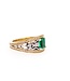 W. de Vaal 14 krt. gold bicolor ring with emerald and diamond