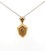 W. de Vaal 14 krt. necklace with a bicolor gold pendant with diamond