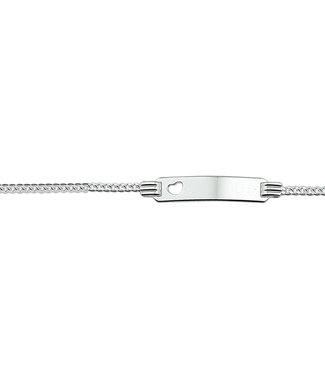 Graveerarmband zilver met hart gourmette plaat 4,8 mm