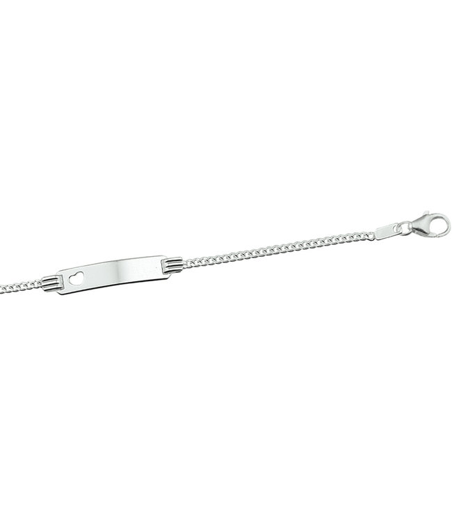 Gravur Armband Silber mit Herz Gourmet Platte 4,8 mm