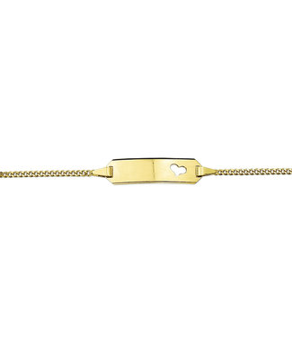 Gravur-Armband 14krt Gelbgold mit Herz-Gourmet-Platte 5,0 mm