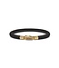 Buddha to Buddha Armband Bennett Leder Gelbgold 18krt und 14krt