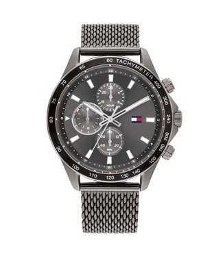 Tommy Hilfiger Horloge Heren Staal Gunmetal Schakelband 44mm TH1792019