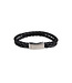 AZE Jewels Leather Bracelet Iron Double Shot Black