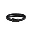 AZE Jewels Leather Bracelet Double Flat String Black-on-Black