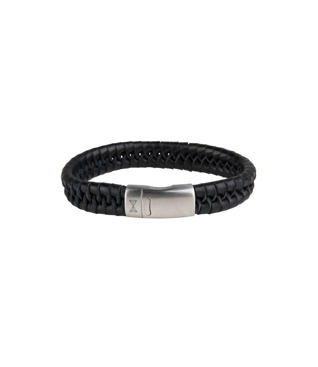 AZE Jewels Leather Bracelet Twisted Wave Black