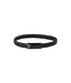 AZE Jewels Leather Bracelet Single Flat String Black-on-Black