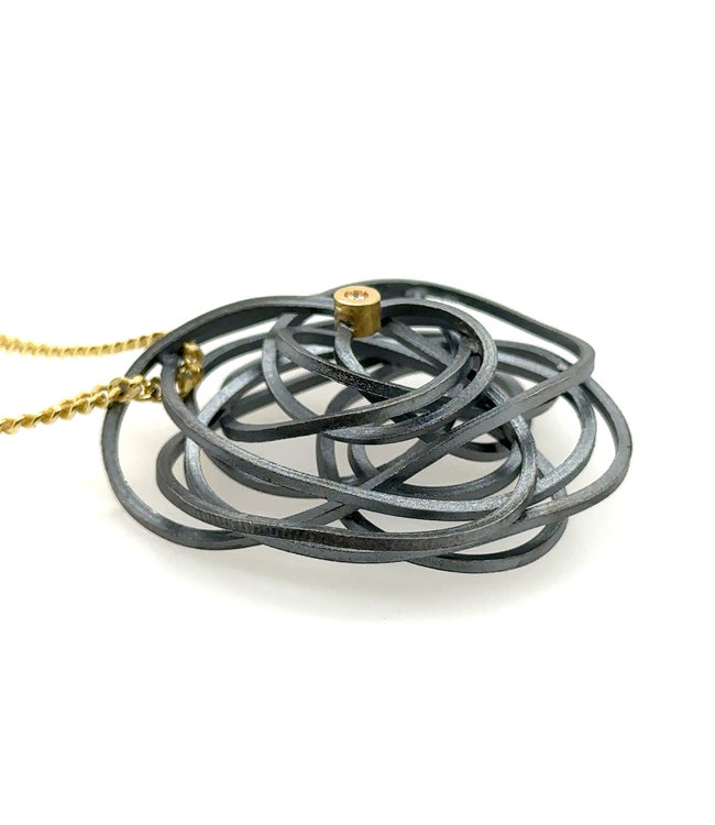 Arior Barcelona Caos silver & Gold 1 brilliants pendant