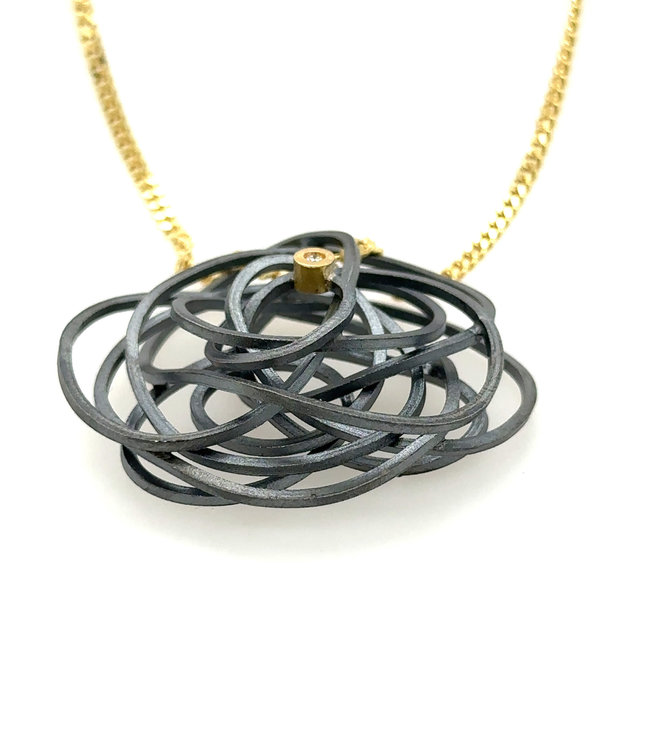 Arior Barcelona Caos silver & Gold 1 brilliants pendant