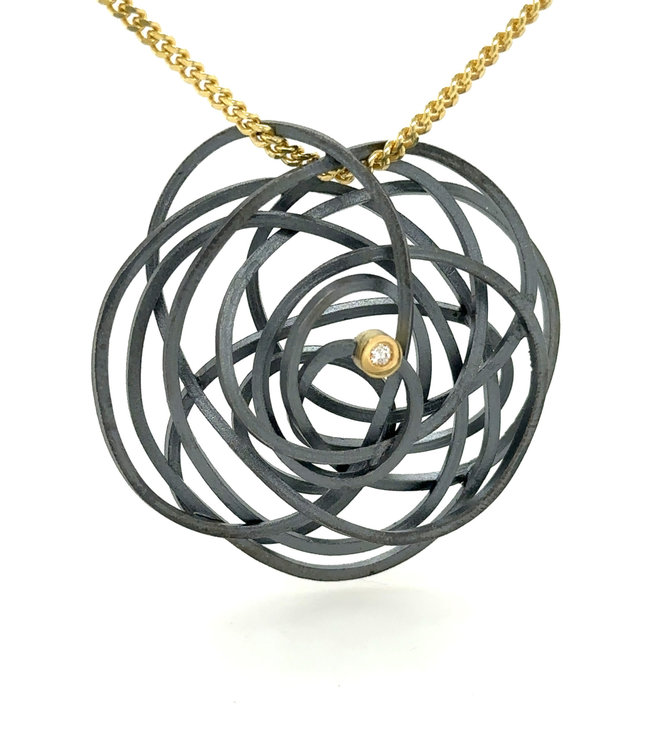 Arior Barcelona Caos silver & Gold 1 brilliants pendant