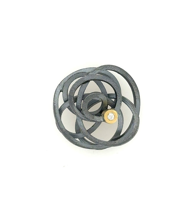 Arior Barcelona Caos silver & Gold 1 brilliants pendant klein 0.15crt