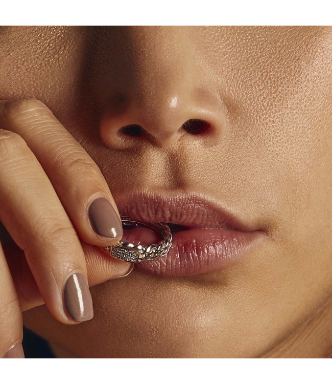 Buddha to Buddha Exclusieve Nathalie Diamond Gold Ring Witgoud van 925 Sterling Zilver – Gratis Gravure