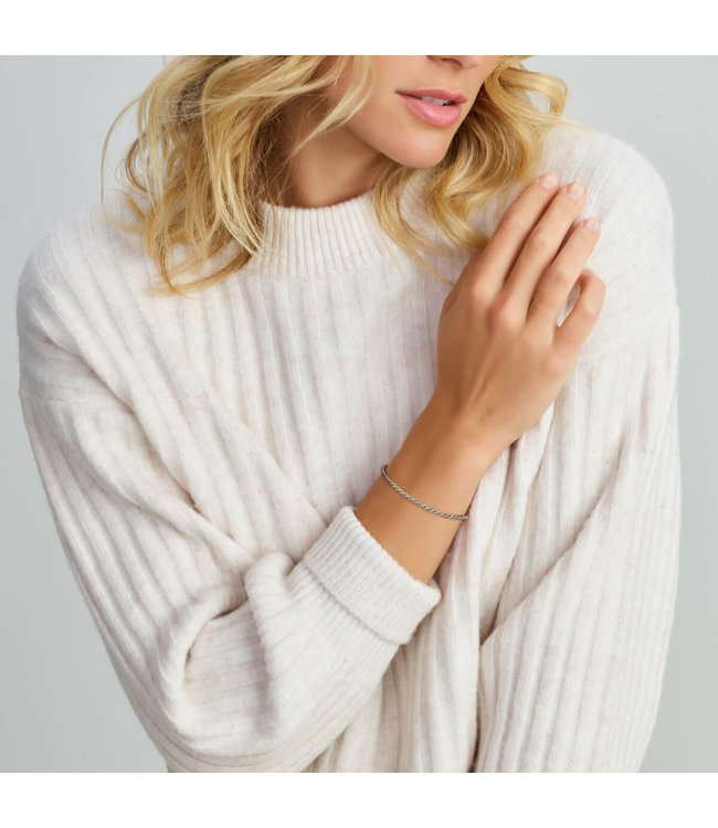 Zilveren Collier/Armband  koord Gerhodineerd 925