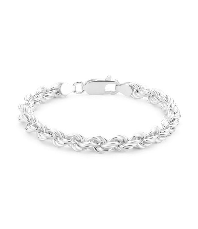 Zilveren Collier/Armband  koord Gerhodineerd 925