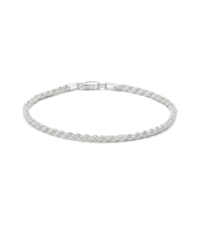 Zilveren Collier/Armband  koord Gerhodineerd 925