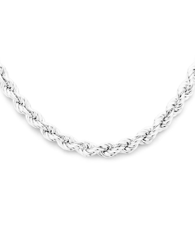 Zilver Collier/Armband  koord Gerhodineerd 925