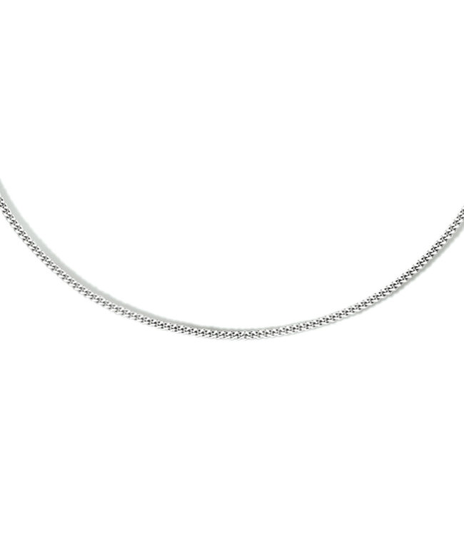 Zilver collier gourmette 4-zijdes geslepen (Gerhodineerd 925 zilveren)