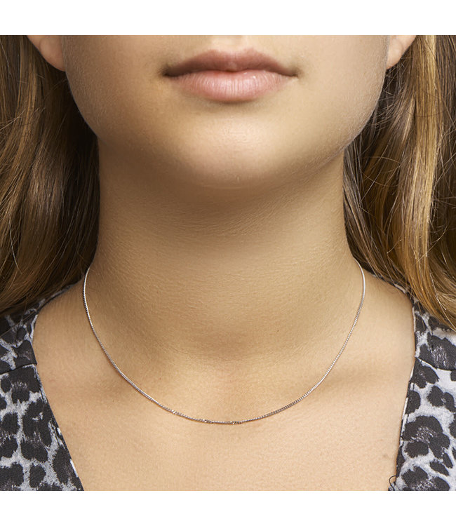 Zilver collier gourmette 4-zijdes geslepen (Gerhodineerd 925 zilveren)