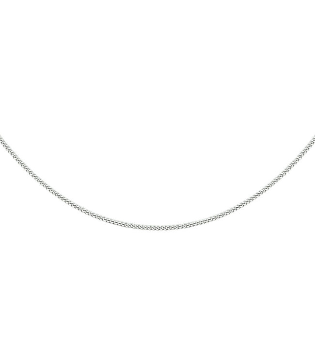 Zilver collier gourmette 4-zijdes geslepen (Gerhodineerd 925 zilveren)