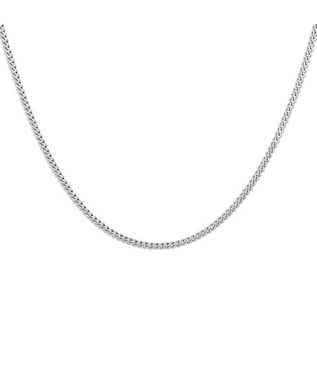 Zilver collier gourmette 4-zijdes geslepen (Gerhodineerd 925 zilveren)