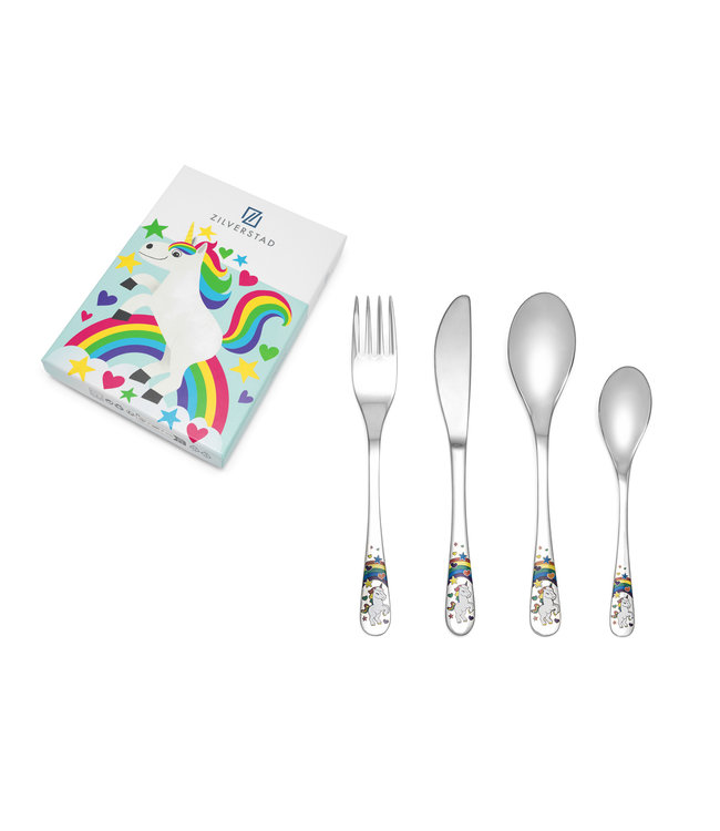 Zilverstad Children's cutlery Unicorn, 4-piece - Free engraving