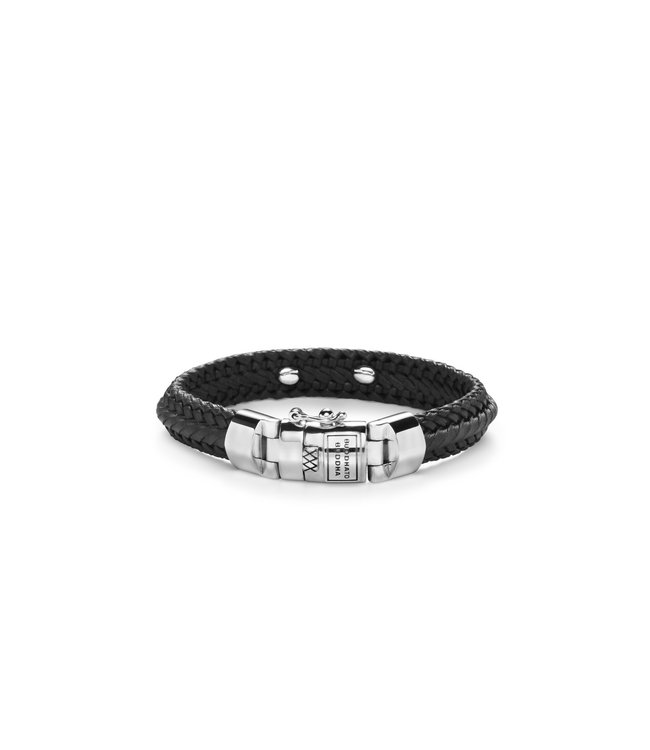 Buddha to Buddha Exclusive Nurul Small Leather Bracelet Black 925 Sterling Silver – Free Engraving