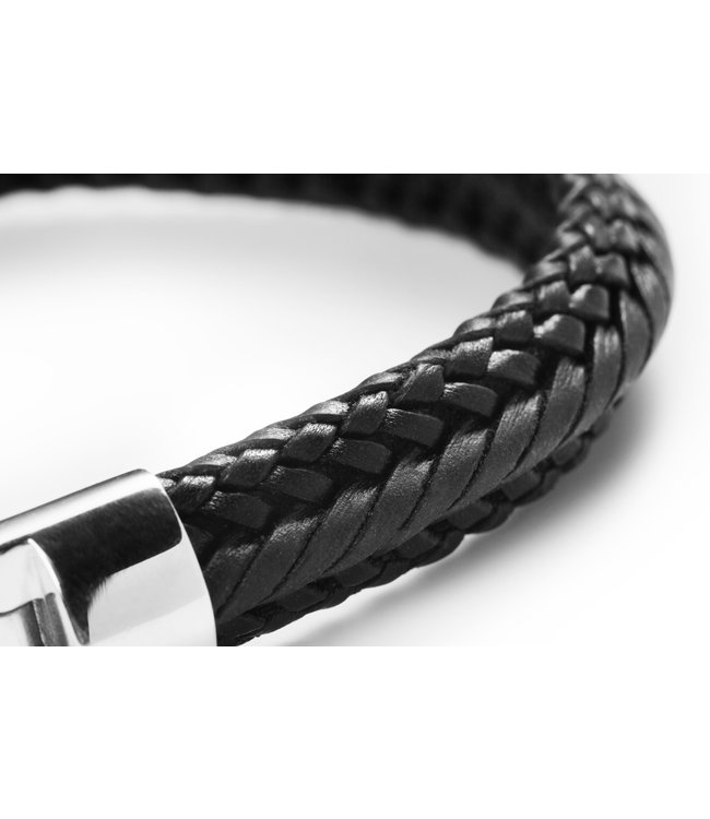 Buddha to Buddha Exclusive Nurul Small Leather Bracelet Black 925 Sterling Silver – Free Engraving