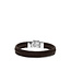 Buddha to Buddha Exclusieve Armband Edwin Small Leer Bruin van 925 Sterling Zilver – Gratis Gravure