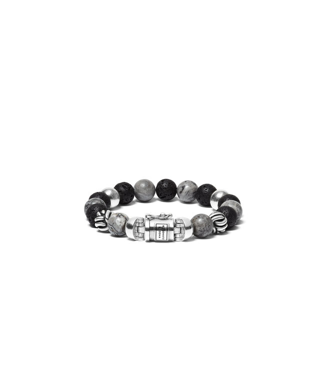 Armband Spirit Bead Mix Grijs Picasso Jaspis | Juwelier De Va