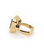 W. de Vaal Ring 14krt geelgoud met Amethyst en Diamant