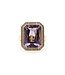 W. de Vaal 14 crt Yellow Gold Ring with Amethyst and Diamond Size 18