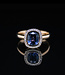 W. de Vaal 14 crt light rose gold ring with Spinel and diamonds Size 18