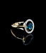 W. de Vaal 14 krt Geel Gouden Ring met Toermaijn 3.14ct en 0,13ct Diamant maat 18