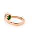 W. de Vaal 14 crt Red Gold Ring with Tsavorite Cushion and Diamond Size 18