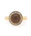 W. de Vaal 14 krt Geelgouden Ring met Maansteen en 0.16crt Diamant Maat 18